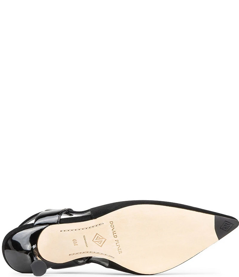 Donald Pliner Elliemay Suede and Patent Slingback Pumps