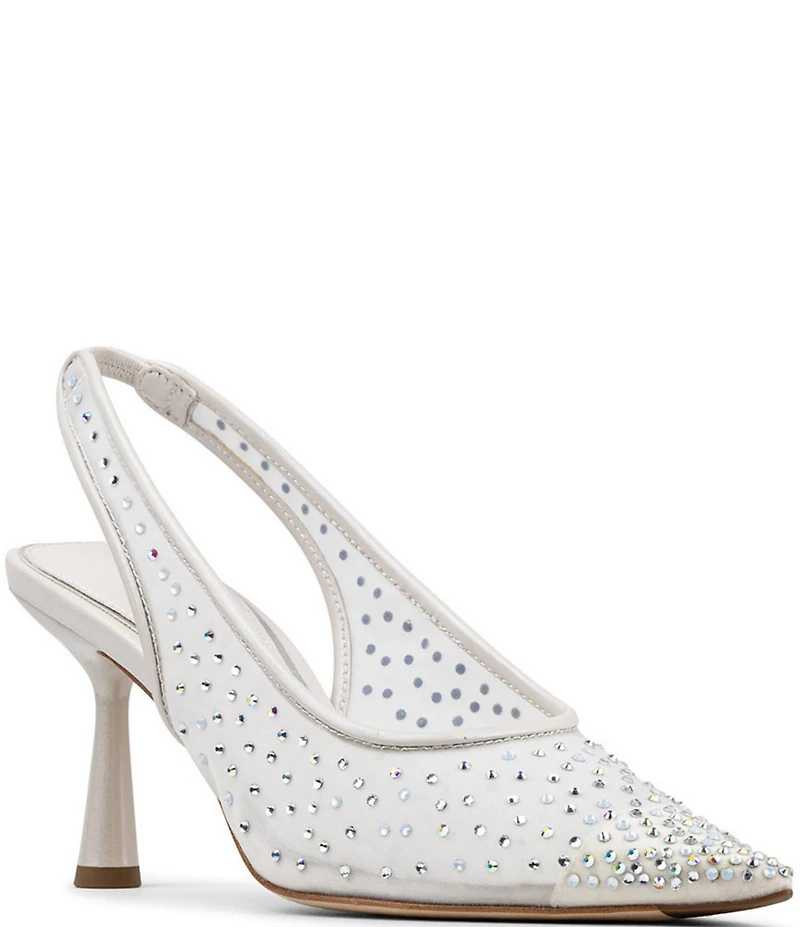 Donald Pliner Eloise Crystal Embellished Mesh Slingback Dress Pumps