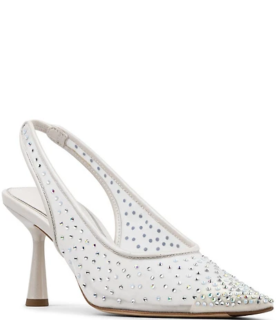 Donald Pliner Eloise Crystal Embellished Mesh Slingback Dress Pumps