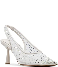 Donald Pliner Eloise Crystal Embellished Mesh Slingback Dress Pumps