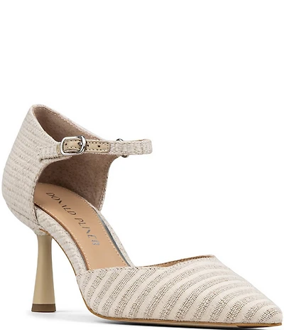 Donald Pliner Epyc Striped Linen Pointed Toe Pumps