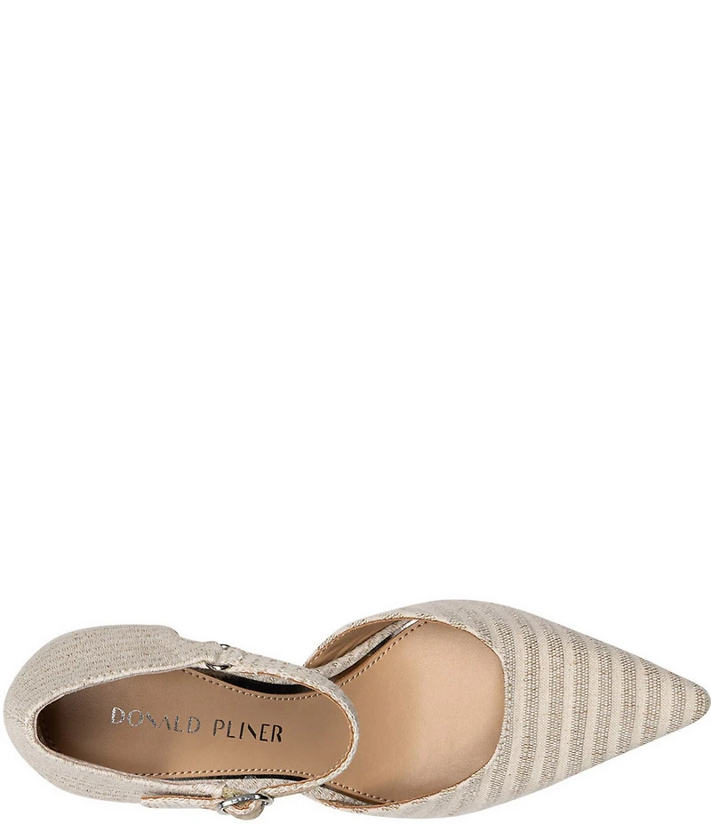 Donald Pliner Epyc Striped Linen Pointed Toe Pumps