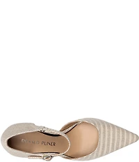 Donald Pliner Epyc Striped Linen Pointed Toe Pumps