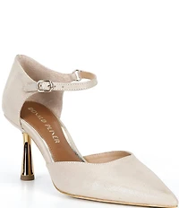 Donald Pliner Epyck Metallic Leather Pointed Toe d'Orsay Dress Pumps