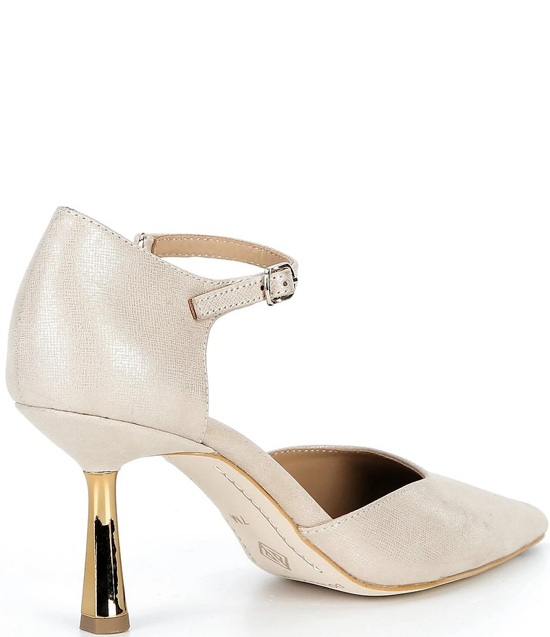 Donald Pliner Epyck Metallic Leather Pointed Toe d'Orsay Dress Pumps