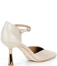 Donald Pliner Epyck Metallic Leather Pointed Toe d'Orsay Dress Pumps