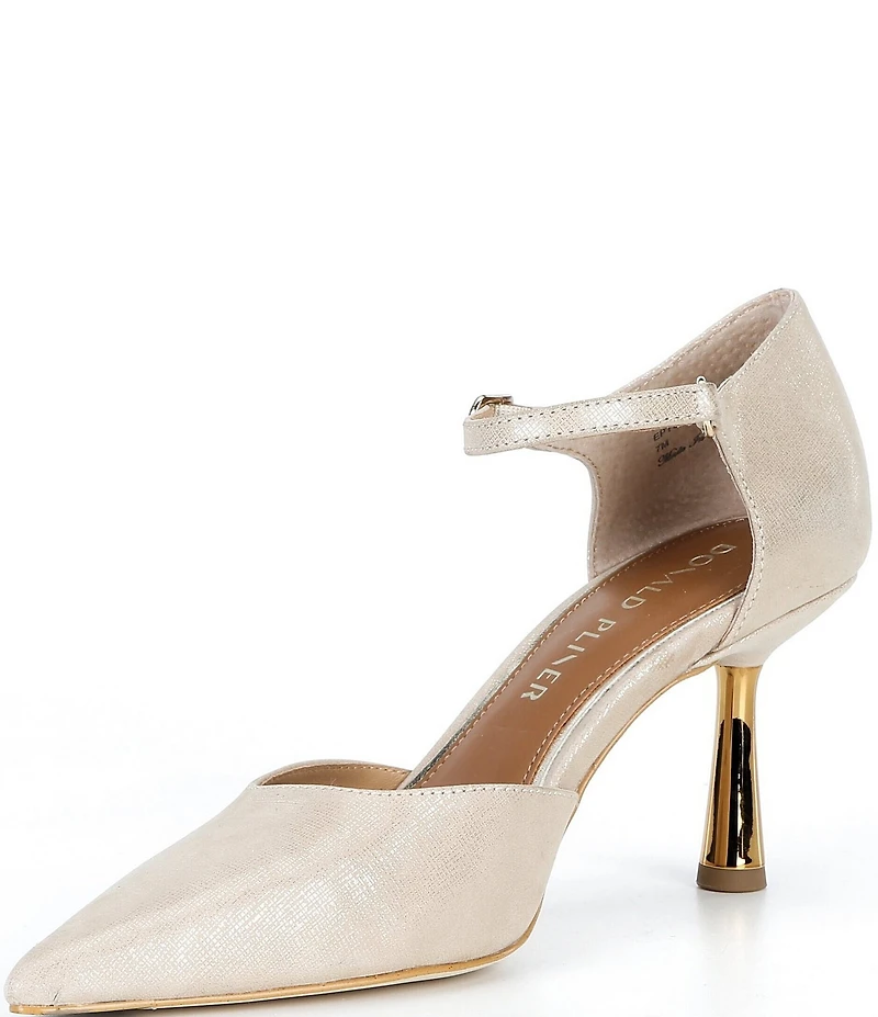 Donald Pliner Epyck Metallic Leather Pointed Toe d'Orsay Dress Pumps
