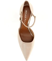 Donald Pliner Epyck Metallic Leather Pointed Toe d'Orsay Dress Pumps