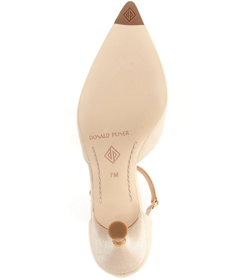 Donald Pliner Epyck Metallic Leather Pointed Toe d'Orsay Dress Pumps