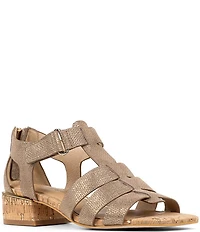 Donald Pliner Faleisha Metallic Fisherman Block Heel Sandals