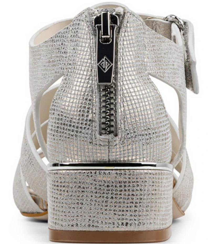 Donald Pliner Faleisha Metallic Fisherman Block Heel Sandals