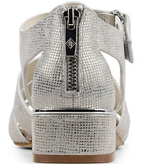 Donald Pliner Faleisha Metallic Fisherman Block Heel Sandals