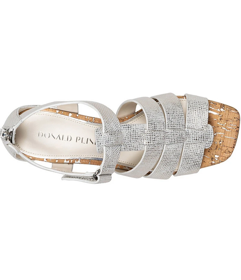 Donald Pliner Faleisha Metallic Fisherman Block Heel Sandals