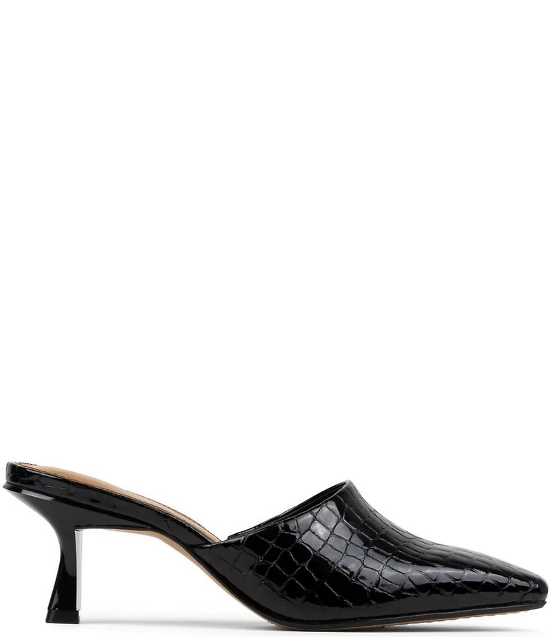 Donald Pliner Fannie Croco Print Leather Dress Mules
