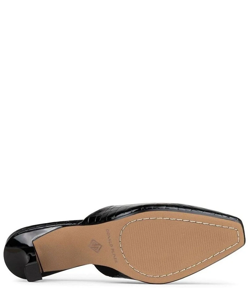 Donald Pliner Fannie Croco Print Leather Dress Mules
