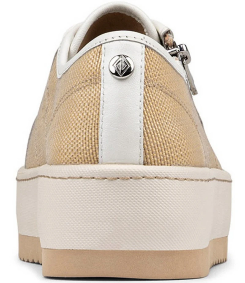 Donald Pliner Fatimah Raffia Zipper Lace Up Platform Sneakers