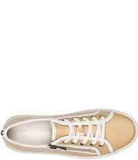 Donald Pliner Fatimah Raffia Zipper Lace Up Platform Sneakers