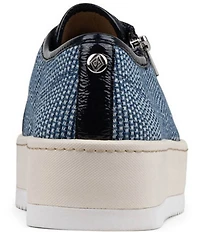 Donald Pliner Fatimah Textured Zipper Lace Up Platform Sneakers