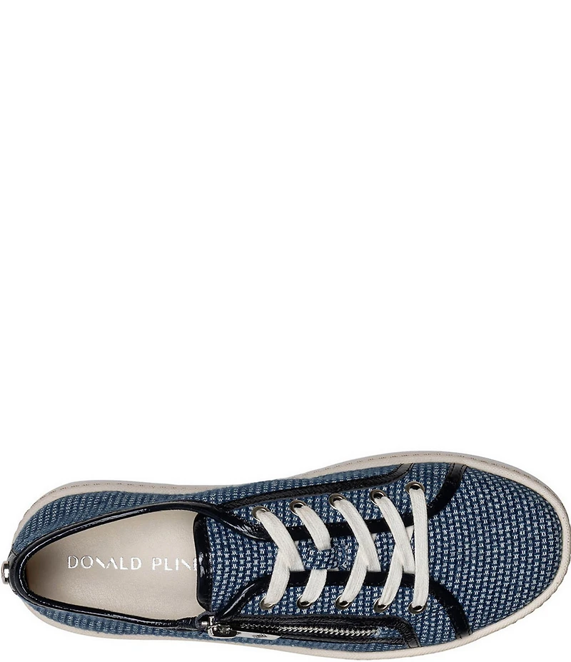 Donald Pliner Fatimah Textured Zipper Lace Up Platform Sneakers