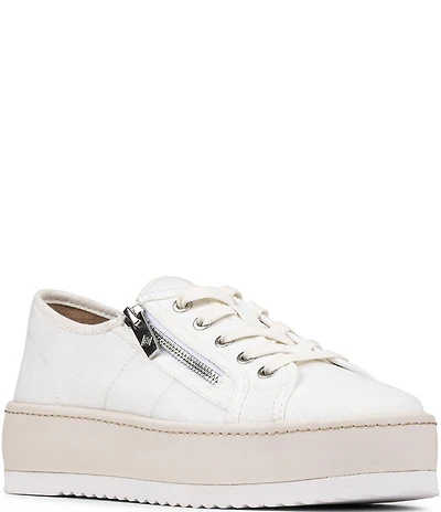 Donald Pliner Fatimah Zipper Lace Up Platform Sneakers