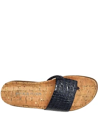 Donald Pliner Fifi Crocodile Patent Leather Platform Thong Sandals