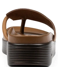 Donald Pliner Fifi Leather Platform Wedge Thong Sandals