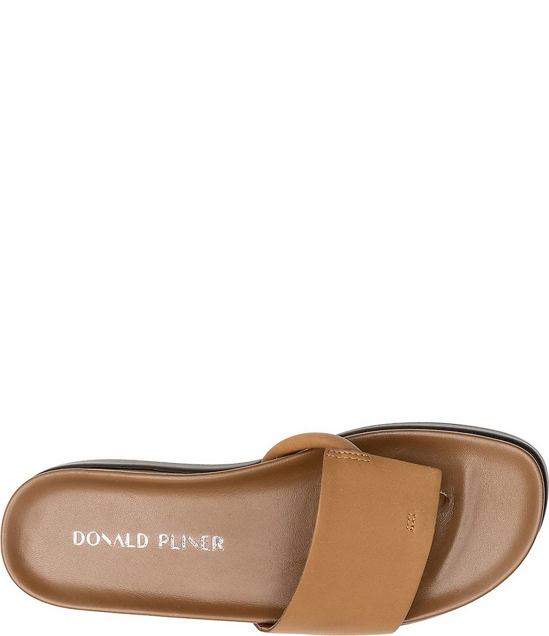 Donald Pliner Fifi Leather Platform Wedge Thong Sandals