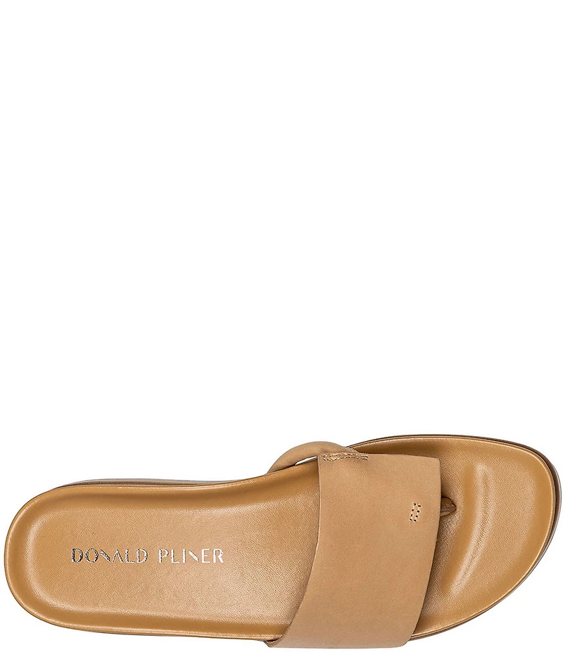 Donald Pliner Fifi Leather Platform Wedge Thong Slides