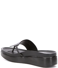 Donald Pliner Fifi Soft Leather Platform Wedge Thong Sandals