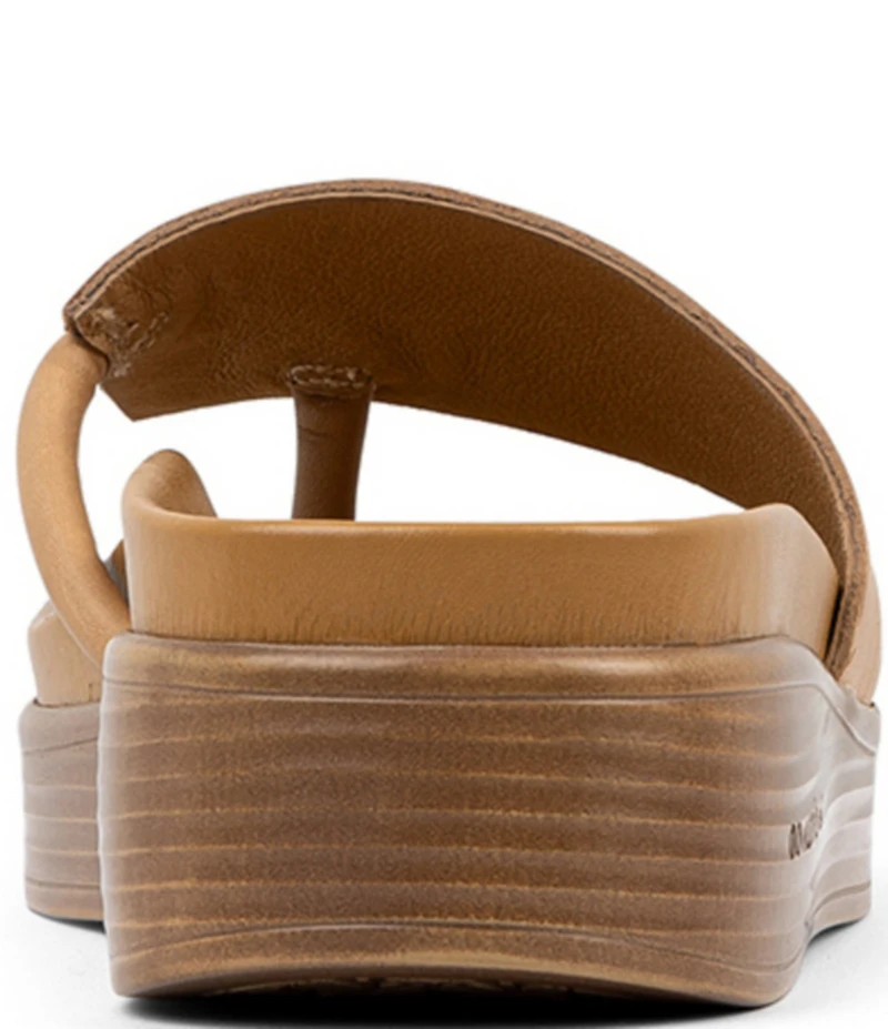 Donald Pliner Fifi Leather Platform Wedge Thong Sandals