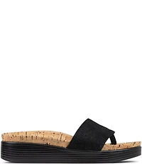 Donald Pliner Fifi Distressed Metallic Leather Thong Wedge Sandals