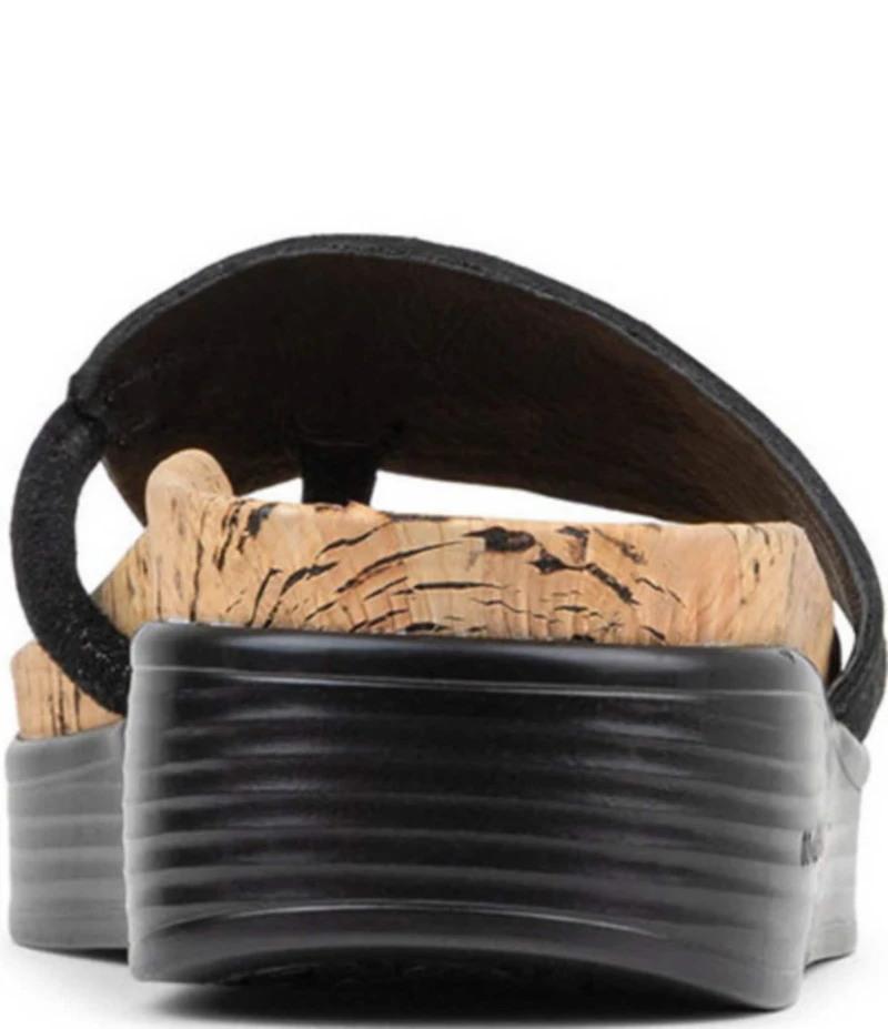 Donald Pliner Fifi Distressed Metallic Leather Thong Wedge Sandals