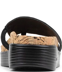 Donald Pliner Fifi Distressed Metallic Leather Thong Wedge Sandals