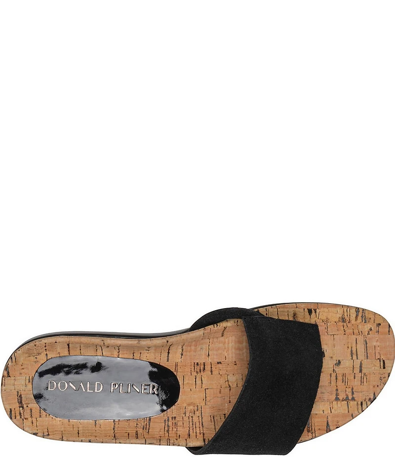 Donald Pliner Fifi Distressed Metallic Leather Thong Wedge Sandals