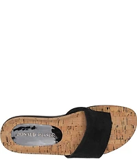 Donald Pliner Fifi Distressed Metallic Leather Thong Wedge Sandals