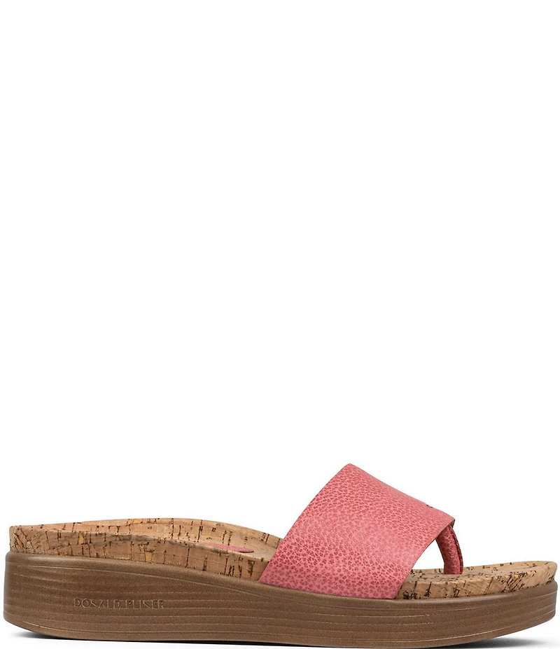 Donald Pliner Fifi Leather Wedge Thong Sandals