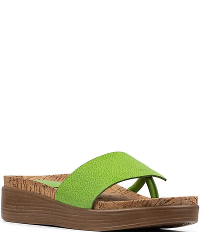 Donald Pliner Fifi Leather Wedge Thong Sandals