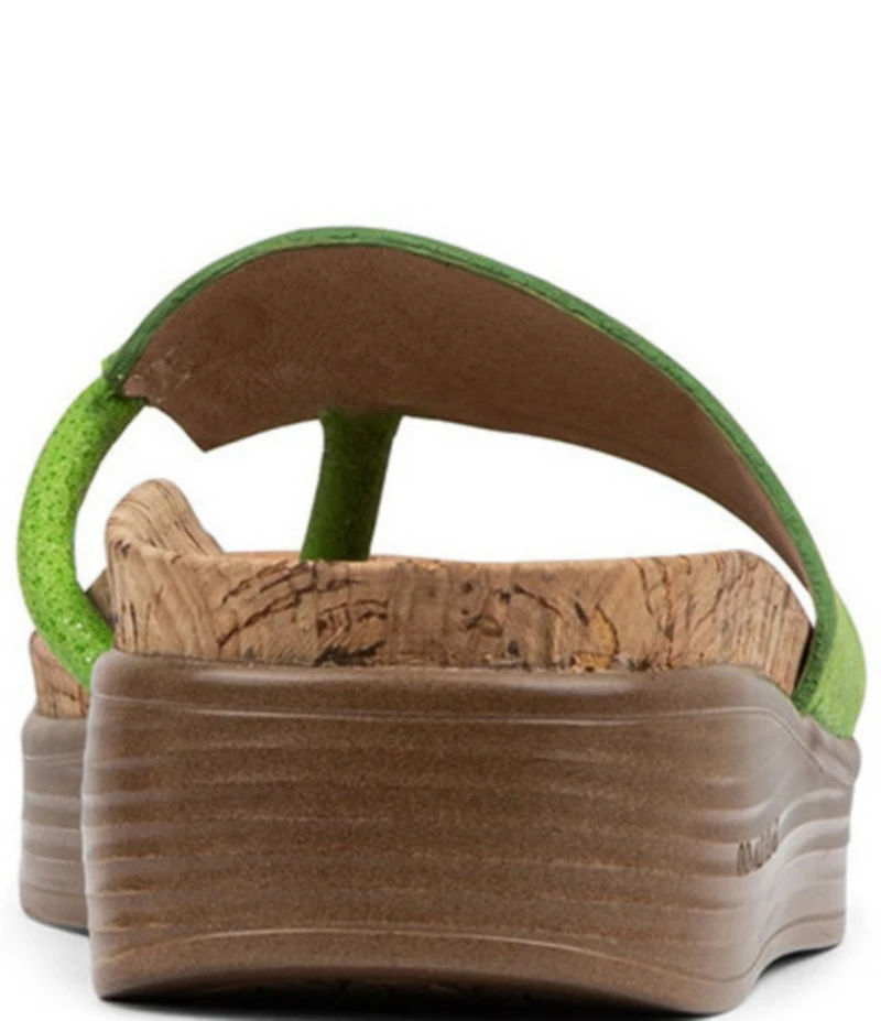 Donald Pliner Fifi Leather Wedge Thong Sandals