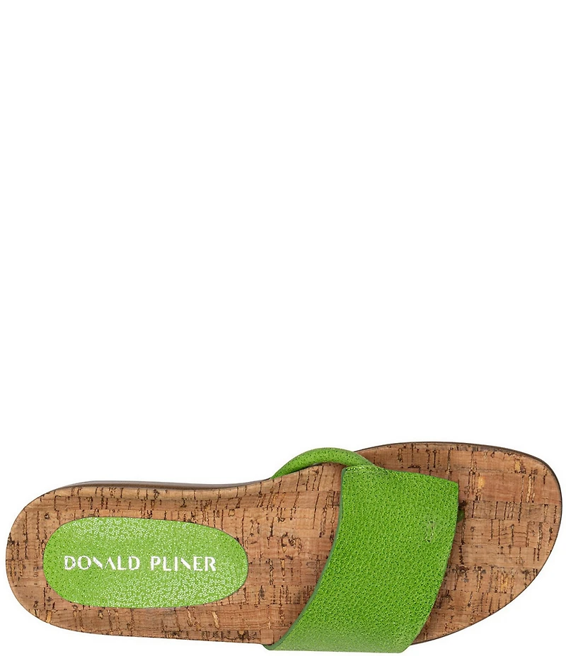 Donald Pliner Fifi Leather Wedge Thong Sandals