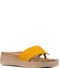 Donald Pliner Fifi Leather Wedge Thong Sandals