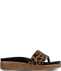 Donald Pliner Fifi Leopard Print Suede Wedge Sandals