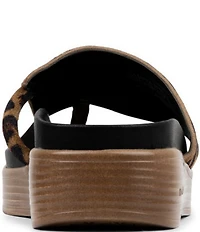 Donald Pliner Fifi Leopard Print Suede Wedge Sandals