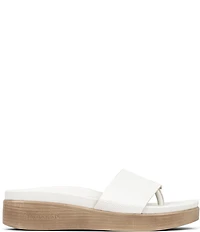 Donald Pliner Fifi Metallic Lizard Print Leather Thong Wedge Sandals