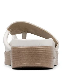 Donald Pliner Fifi Metallic Lizard Print Leather Thong Wedge Sandals