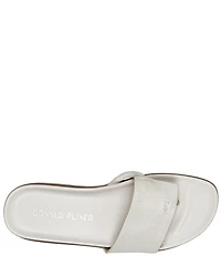 Donald Pliner Fifi Metallic Lizard Print Leather Thong Wedge Sandals