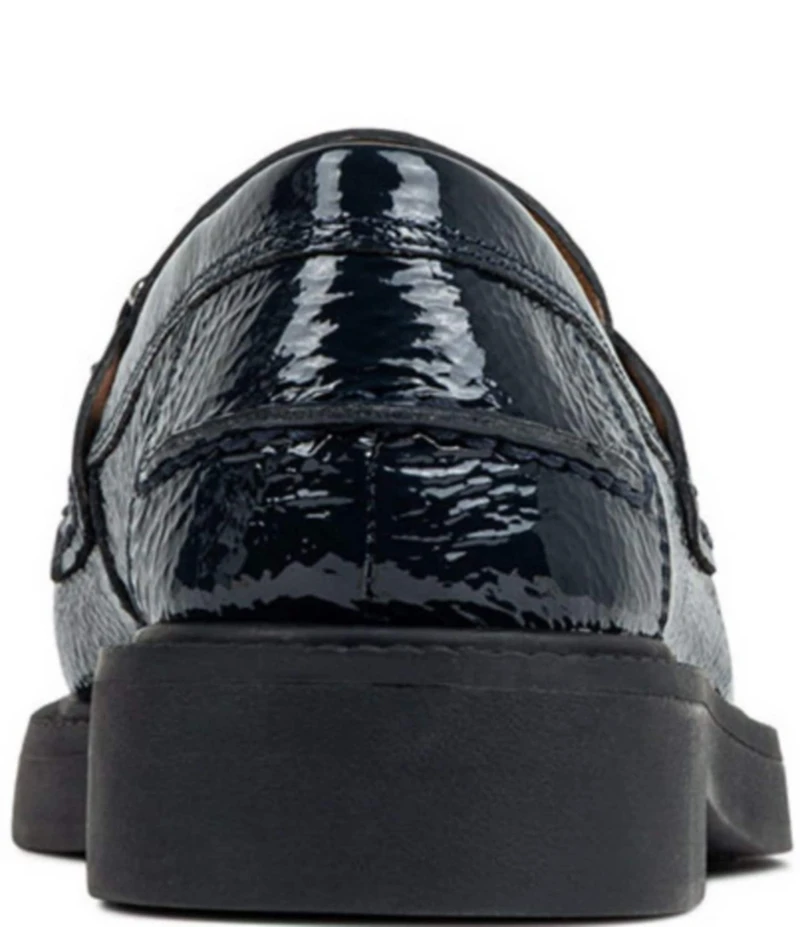 Donald Pliner Galilee Crinkle Patent Leather Bit Buckle Loafers