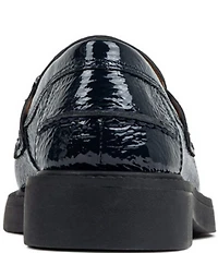Donald Pliner Galilee Crinkle Patent Leather Bit Buckle Loafers