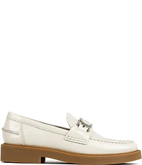 Donald Pliner Galilee Crinkle Patent Leather Bit Buckle Loafers