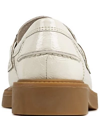 Donald Pliner Galilee Crinkle Patent Leather Bit Buckle Loafers