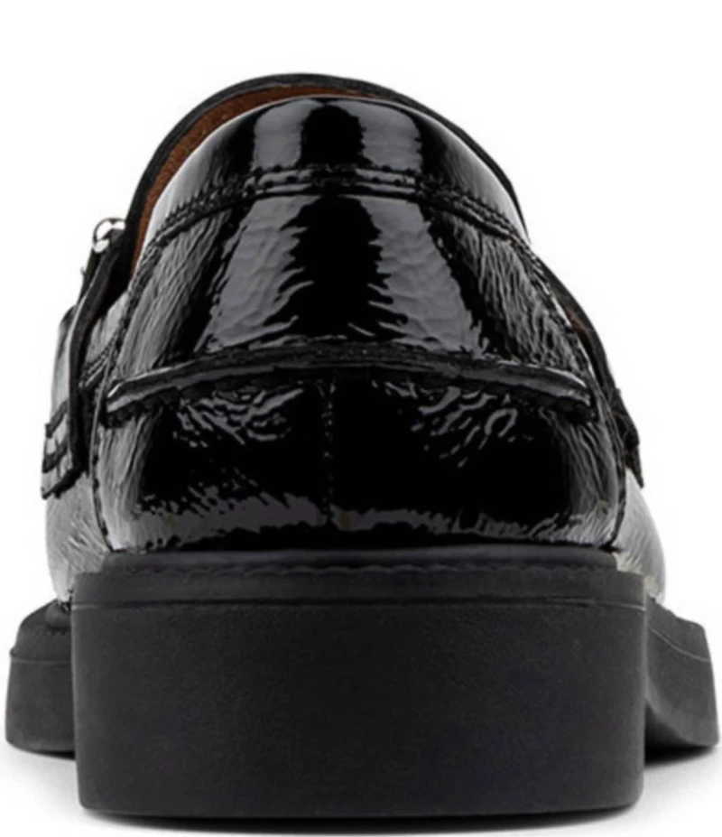 Donald Pliner Galilee Crinkle Patent Leather Bit Buckle Loafers